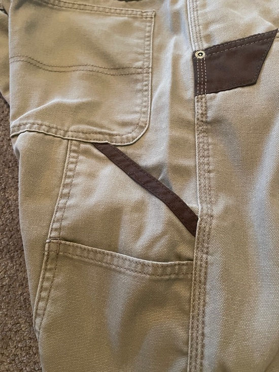 Wrangler Tan Chino Pants with Brown Pocket Accents - Picture 4 of 7